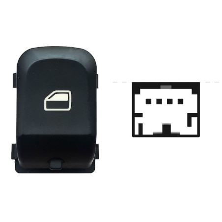 INTERRUTTORE ALZACRISTALLI PORTA ANTERIORE DESTRA 4 PIN 1 INTERRUTTORE NEROBIANCO AUDI A4 8KH8K28K5 20072011      , AUDI A4 8KH