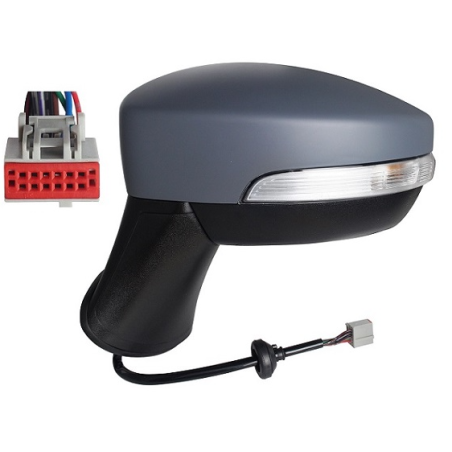 RETROVISORE ELETTRICO SINISTRO 10 PIN CON PRIMER TERMICO ASFERICO RICHIUDIBILE ELETTRICAMENTE CON FANALINO INTEGRATO CON LUCE D