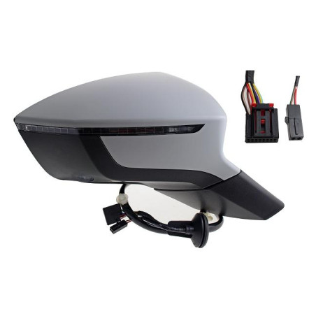 RETROVISORE ELETTRICO DESTRO 9+2 PIN CON PRIMER TERMICO RICHIUDIBILE ELETTRICAMENTE CON FANALINO INTEGRATO CON LUCE DI CORTESIA