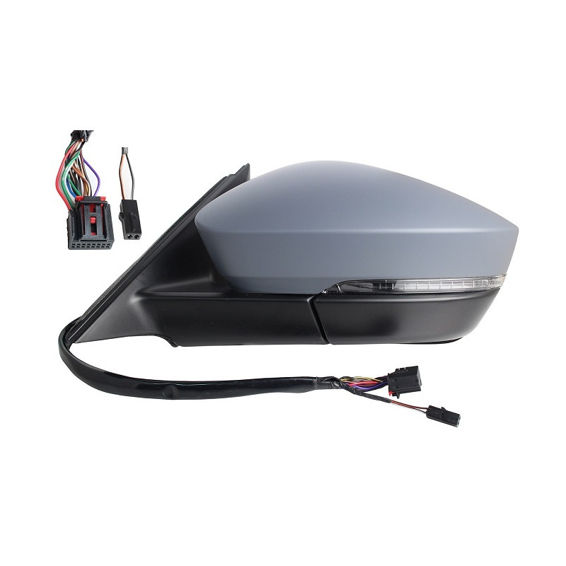 RETROVISORE ELETTRICO DESTRO 15 PIN CON PRIMER TERMICO RICHIUDIBILE ELETTRICAMENTE CON FANALINO INTEGRATO CON LUCE DI CORTESIA 