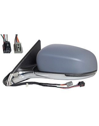 RETROVISORE ELETTRICO DESTRO 6+4 PIN BASE CROMATA CON PRIMER TERMICO ASFERICO RICHIUDIBILE ELETTRICAMENTE CON FANALINO INTEGRAT