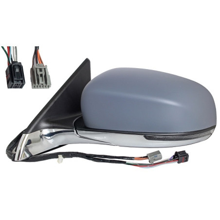 RETROVISORE ELETTRICO SINISTRO 7+5 PIN BASE CROMATA CON PRIMER TERMICO ASFERICO RICHIUDIBILE ELETTRICAMENTE CON FANALINO INTEGR