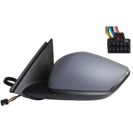RETROVISORE ELETTRICO DESTRO 10+4 PIN CON PRIMER TERMICO RICHIUDIBILE ELETTRICAMENTE CON FANALINO INTEGRATO CON LUCE DI CORTESI