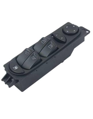 PULSANTIERA ALZACRISTALLI PORTA ANTERIORE SINISTRA 10 PIN 4 INTERRUTTORI NERO CON MOSTRINA COMANDI RETROVISORI BLOCCO FINESTRIN