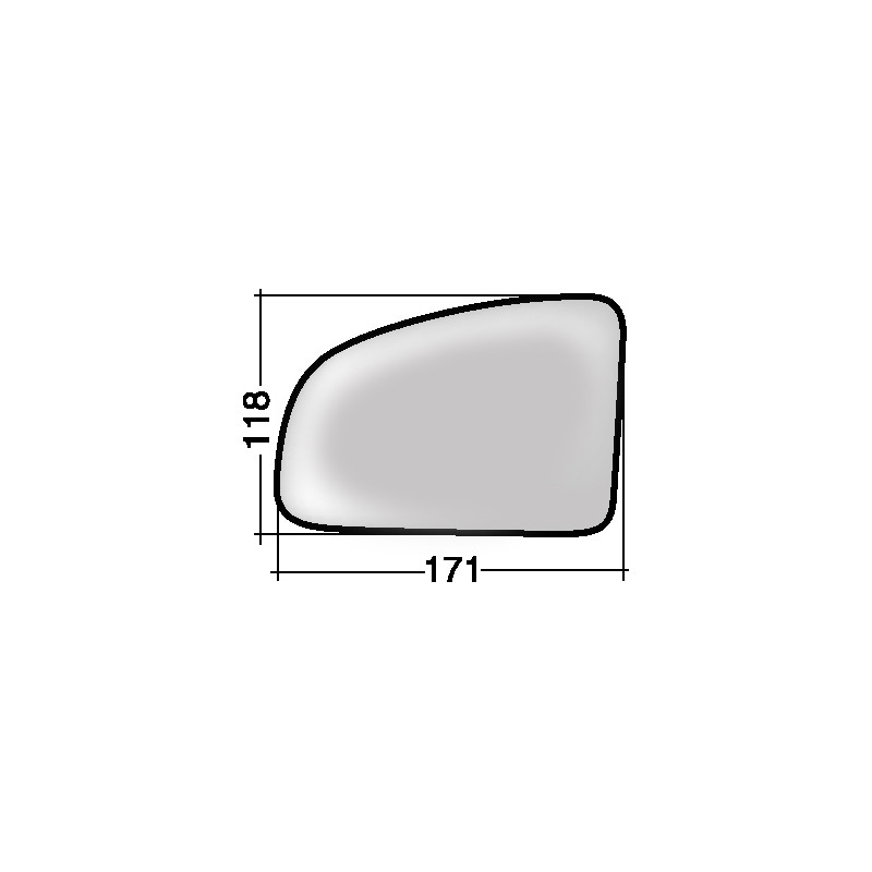 VETRO CON PIASTRA SINISTRO CROMATO ASFERICO TERMICO OPEL MERIVA X03 20032010