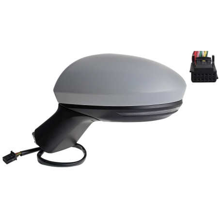 RETROVISORE ELETTRICO SINISTRO 10 PIN CON PRIMER TERMICO ASFERICO RICHIUDIBILE ELETTRICAMENTE CON FANALINO INTEGRATO CON SISTEM