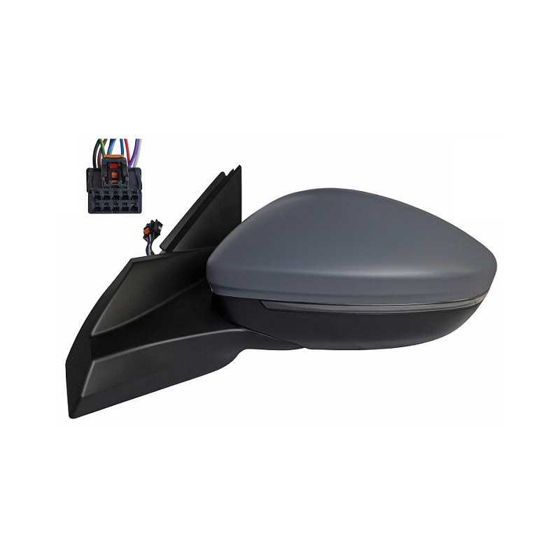 RETROVISORE ELETTRICO DESTRO 12 PIN CON PRIMER TERMICO RICHIUDIBILE ELETTRICAMENTE CON FANALINO INTEGRATO CON LUCE DI CORTESIA 