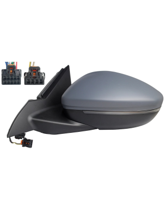 RETROVISORE ELETTRICO SINISTRO 10+2 PIN CON PRIMER TERMICO RICHIUDIBILE ELETTRICAMENTE CON FANALINO INTEGRATO CON LUCE DI CORTE