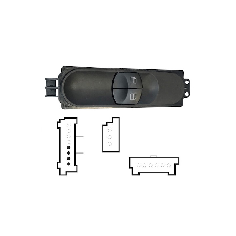 PULSANTIERA ALZACRISTALLI PORTA ANTERIORE SINISTRA 4 PIN 2 INTERRUTTORI MERCEDES-BENZ SPRINTER W907 2018          , MERCEDES-BE
