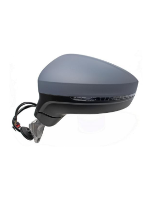 RETROVISORE ELETTRICO DESTRO 15 PIN CON PRIMER TERMICO RICHIUDIBILE ELETTRICAMENTE CON FANALINO INTEGRATO CON LUCE DI CORTESIA 