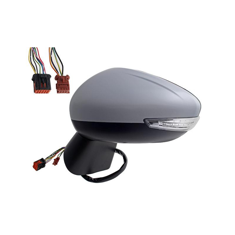 RETROVISORE ELETTRICO DESTRO 12 PIN CON PRIMER TERMICO RICHIUDIBILE ELETTRICAMENTE CON FANALINO INTEGRATO CON LUCE DI CORTESIA 