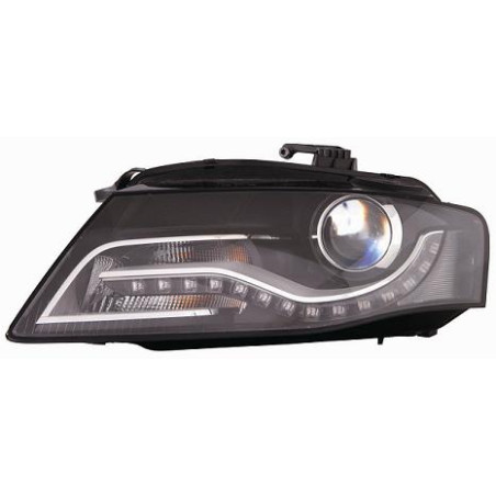 PROIETTORE DESTRO ORIENTABILE XENON MODELLO AL CON LED CON PARABOLA NERA CON MOTORE AUDI A4 8KH8K28K5 20072011       VERS 2010