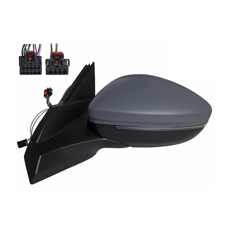 RETROVISORE ELETTRICO SINISTRO 12 PIN CON PRIMER TERMICO RICHIUDIBILE ELETTRICAMENTE CON FANALINO INTEGRATO CON LUCE DI CORTESI