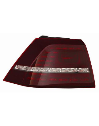 FANALE POSTERIORE SINISTRO CON PORTALAMPADA ROSSO SCURO LED ESTERNO VOLKSWAGEN GOLF VII 5G1 20132016