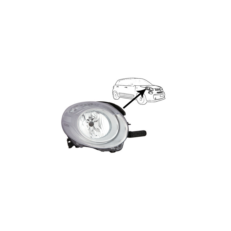 PROIETTORE SUPERIORE DESTRO H7 CON MOTORE FIAT 500 L 351352 20122017      , FIAT 500 L 351352 2017