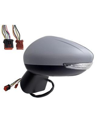 RETROVISORE ELETTRICO DESTRO 12 PIN CON PRIMER TERMICO RICHIUDIBILE ELETTRICAMENTE CON FANALINO INTEGRATO CON LUCE DI CORTESIA 