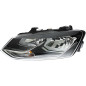PROIETTORE SINISTRO H7+H7 CON PARABOLA NERA CON MOTORE VOLKSWAGEN POLO 6C1 20142017