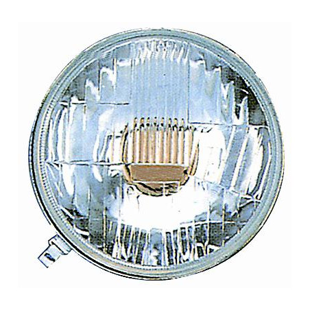 PROIETTORE DESTROSINISTRO CROMATO ASIMMETRICO SENZA LUCE DI POSIZIONE E SENZA CORNICE FIAT 500 F  L  R 19651975