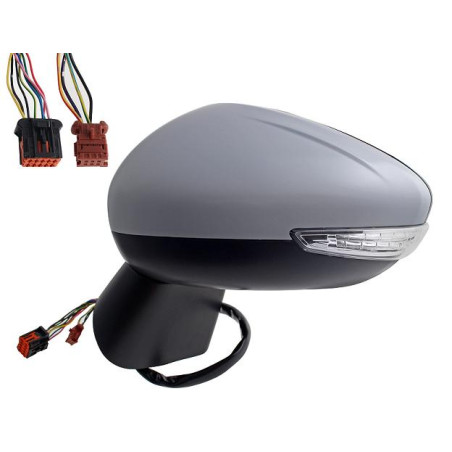 RETROVISORE ELETTRICO DESTRO 12 PIN CON PRIMER TERMICO RICHIUDIBILE ELETTRICAMENTE CON FANALINO INTEGRATO CON LUCE DI CORTESIA 