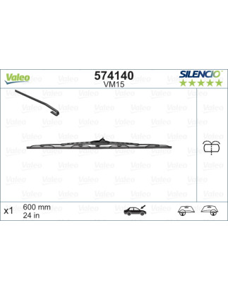 SPAZZOLA TERGI SILENCIO PERFORMANCE ANTERIORE DESTRASINISTRA SINGOLA 600mm CODICE BREVE: VM15