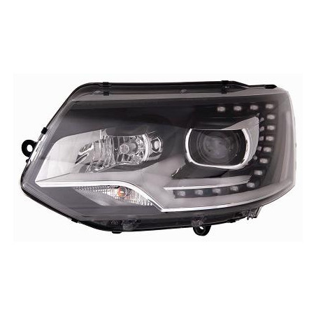 PROIETTORE DESTRO LED CON PARABOLA NERA CON MOTORE CON LUCE DIURNA VOLKSWAGEN TRANSPORTER T5 7HA7HH7EA7EH 20102015