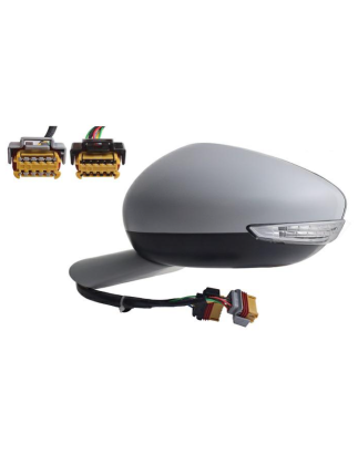 RETROVISORE ELETTRICO SINISTRO 10 PIN CON PRIMER TERMICO RICHIUDIBILE ELETTRICAMENTE CON FANALINO INTEGRATO CON LUCE DI CORTESI