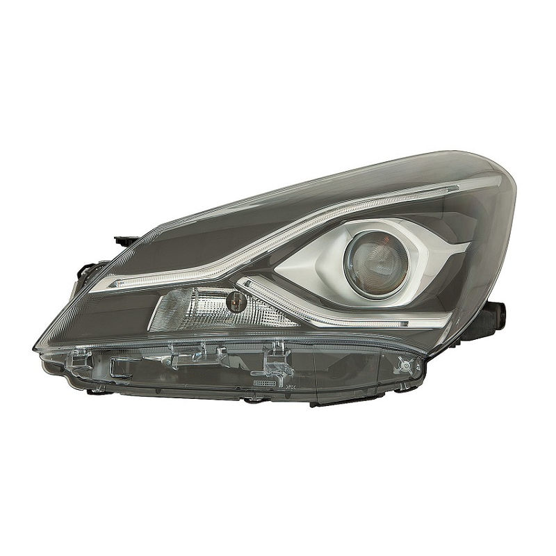 PROIETTORE SINISTRO CON PARABOLA CON LUCE DIURNA LED CON LENTICOLARE CON PREDISPOSIZIONE REGOLAZIONE ELETTRICA TOYOTA YARIS III