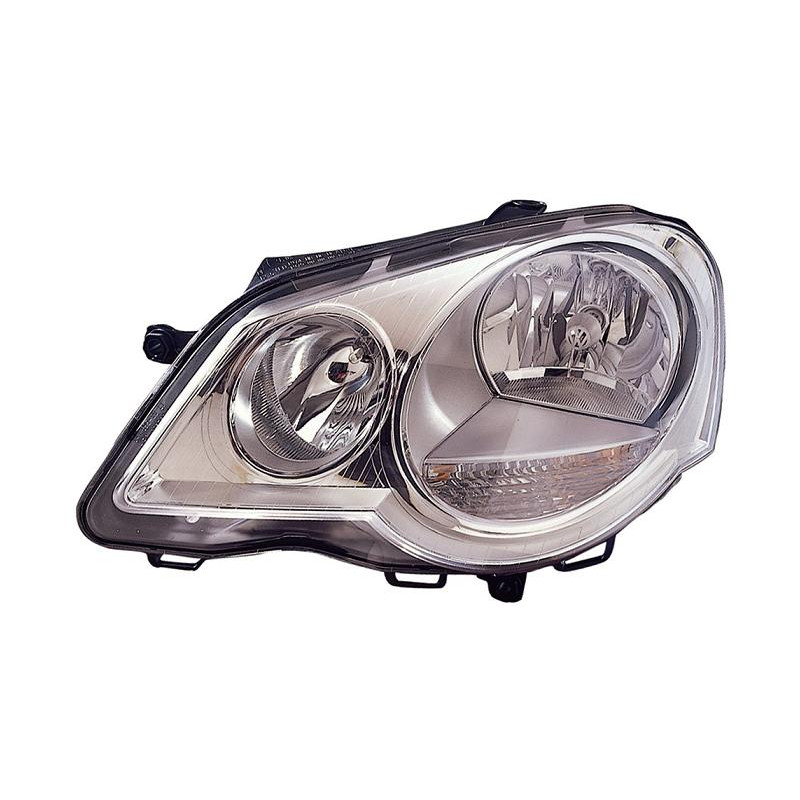 PROIETTORE DESTRO H7-H1 CON PARABOLA CROMATA VOLKSWAGEN CROSS POLO 9N3 20052009      , VOLKSWAGEN POLO 9N3 20052009