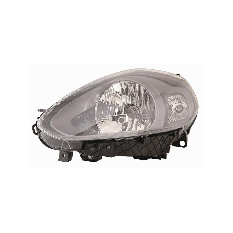 PROIETTORE DESTRO H4 CON PARABOLA GRIGIO SCURO CON MOTORE FIAT PUNTO 199 2012          , FIAT PUNTO EVO 199 20092012