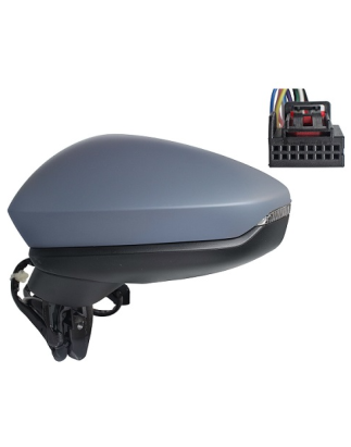 RETROVISORE ELETTRICO DESTRO 14 PIN CON PRIMER TERMICO RICHIUDIBILE ELETTRICAMENTE CON FANALINO INTEGRATO LED CON MEMORIA AUDI 