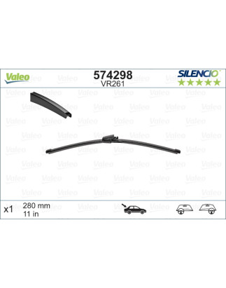 SPAZZOLA TERGI SILENCIO FLAT BLADE POSTERIORE DESTRASINISTRA SINGOLA 280mm CODICE BREVE: VR261