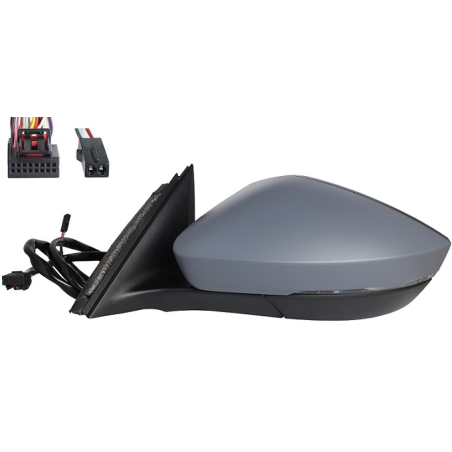 RETROVISORE ELETTRICO SINISTRO 6 PIN CON PRIMER TERMICO VETRO CONVESSO CON FANALINO INTEGRATO LED SKODA SUPERB 3V33V5 20152019,