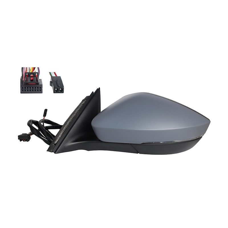 RETROVISORE ELETTRICO SINISTRO 11 PIN CON PRIMER TERMICO VETRO CONVESSO RICHIUDIBILE ELETTRICAMENTE CON FANALINO INTEGRATO LED 