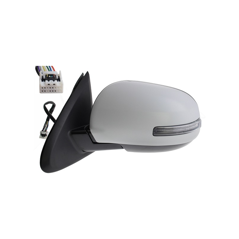 RETROVISORE ELETTRICO SINISTRO 9 PIN CON PRIMER TERMICO VETRO CONVESSO RICHIUDIBILE ELETTRICAMENTE CON FANALINO INTEGRATO MITSU