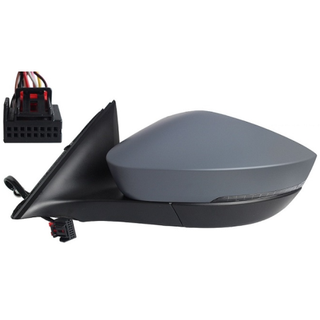 RETROVISORE ELETTRICO SINISTRO 6 PIN CON PRIMER TERMICO VETRO CONVESSO CON FANALINO INTEGRATO LED SKODA OCTAVIA 7 NX3NN3PV3NX5P