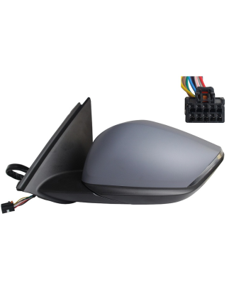 RETROVISORE ELETTRICO DESTRO 10+4 PIN CON PRIMER TERMICO VETRO CONVESSO RICHIUDIBILE ELETTRICAMENTE CON FANALINO INTEGRATO CON 