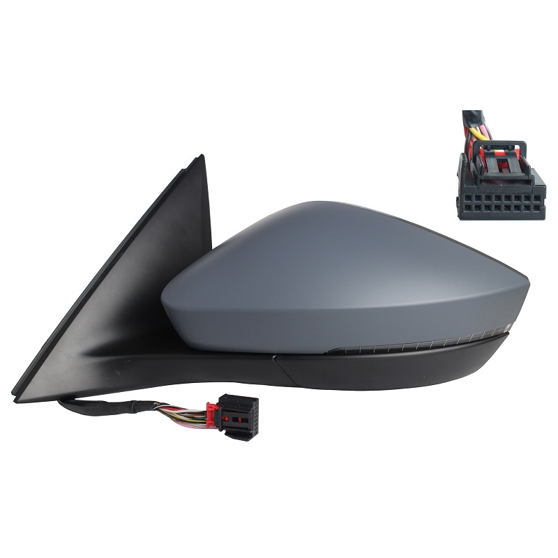 RETROVISORE ELETTRICO DESTRO 8 PIN CON PRIMER TERMICO VETRO CONVESSO RICHIUDIBILE ELETTRICAMENTE CON FANALINO INTEGRATO LED SKO