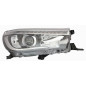 PROIETTORE DESTRO LED CON PARABOLA NERA CON LUCE DIURNA LED CON PREDISPOSIZIONE REGOLAZIONE ELETTRICA TOYOTA HI-LUX 2WD4WD N1 2