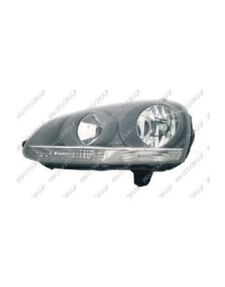 PROIETTORE SINISTRO H7,H7 CON PARABOLA GRIGIA SCURA CON PREDISPOSIZIONE REGOLAZIONE ELETTRICA VOLKSWAGEN GOLF V 1K1 20042008, V