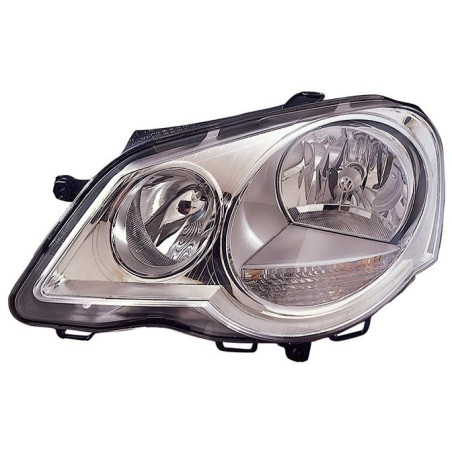 PROIETTORE DESTRO H7,H1 CON PARABOLA CROMATA VOLKSWAGEN CROSS POLO 9N3 20052009, VOLKSWAGEN POLO 9N3 20052009