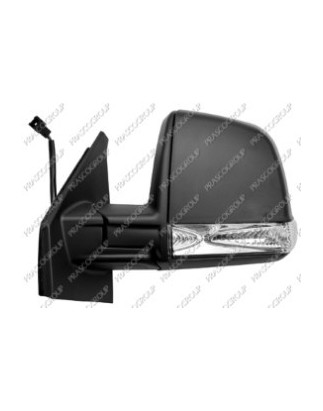 RETROVISORE ELETTRICO SINISTRO NERO 6 PIN CON PRIMER TERMICO VETRO CONVESSO CON FANALINO INTEGRATO FIAT DOBLO 263 20092015VERS 