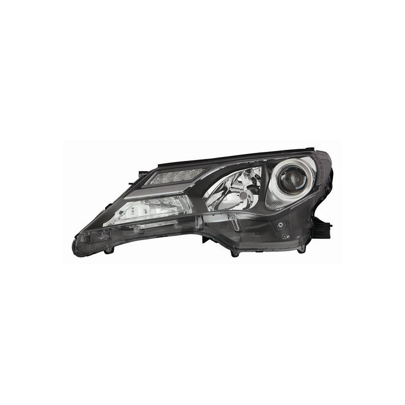 PROIETTORE SINISTRO LED CON PARABOLA NERA CON LUCE DIURNA LED TOYOTA RAV 4 A4 20122016