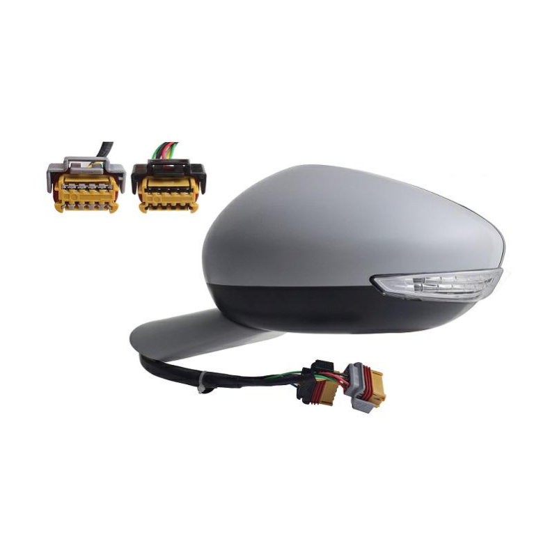 RETROVISORE ELETTRICO SINISTRO 10 PIN CON PRIMER TERMICO VETRO CONVESSO RICHIUDIBILE ELETTRICAMENTE CON FANALINO INTEGRATO CON 