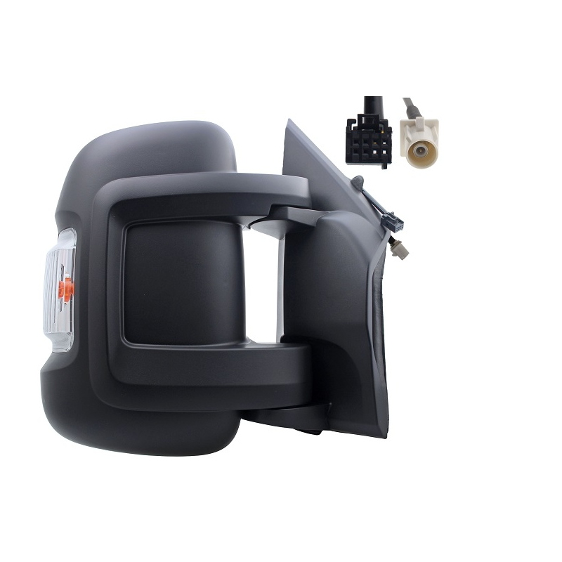 RETROVISORE ELETTRICO DESTRO BRACCIO CORTO 8 PIN TERMICO VETRO CONVESSO CON FANALINO INTEGRATO 16W CON ANTENNA CITROEN e JUMPER