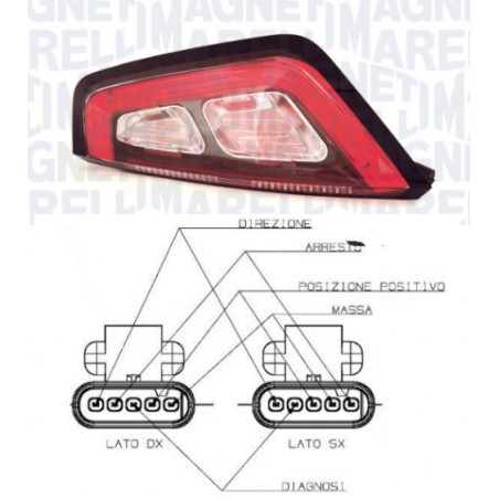 FANALE POSTERIORE SINISTRO SENZA PORTALAMPADA LED BORDO NERO A VITI FIAT PUNTO 199 2012          , FIAT PUNTO EVO 199 20092012