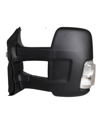 RETROVISORE MANUALE SINISTRO BRACCIO LUNGO NERO 2 PIN CORPOVETRO CONVESSO CON FANALINO INTEGRATO BIANCO 5W FORD TRANSIT F3FCDFD