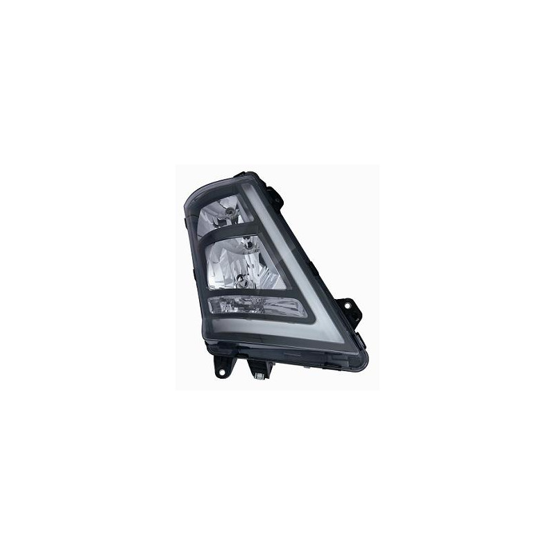 PROIETTORE SINISTRO LED H7,H1 REGOLAZIONE MANUALE CON PARABOLA NERA CON LUCE DIURNA A LED VOLVO TRUCK FH16 2013