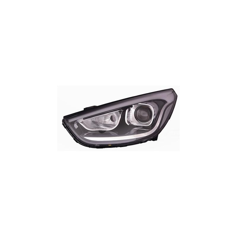 PROIETTORE DESTRO LED CON PARABOLA NERA CON PREDISPOSIZIONE REGOLAZIONE ELETTRICA HYUNDAI iX35TUCSON LMELELH 20102015VERS 082013