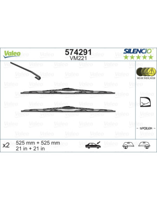 SPAZZOLA TERGI SILENCIO PERFORMANCE ANTERIORE DESTRASINISTRA COPPIA 525mm + 525mm CODICE BREVE: VM221