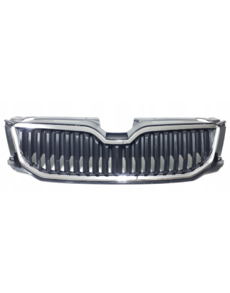 GRIGLIA PARAURTI ANTERIORE NERA CON CORNICE CROMATA SKODA OCTAVIA 6 5E3NL3NR35E55E6 20132017